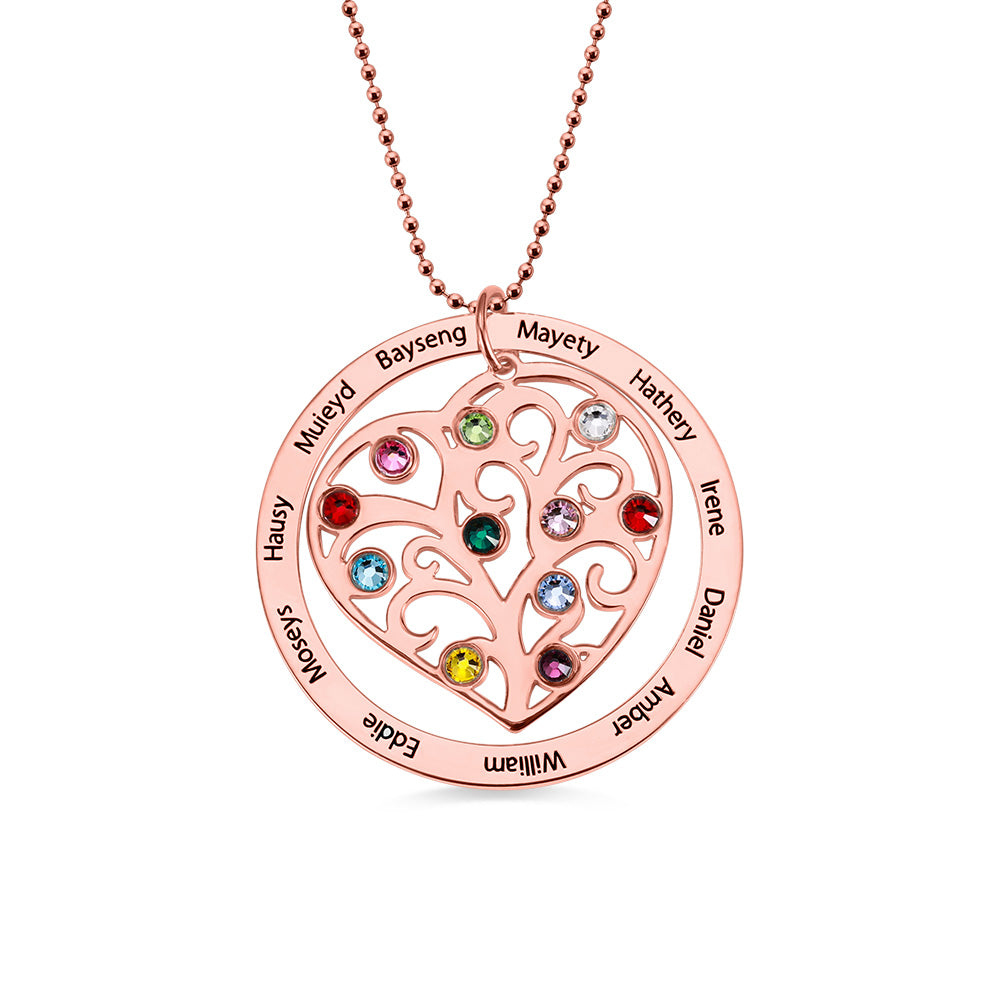 💖Beautiful Mother's Day Personalized Family Tree Birthstone Necklace💖